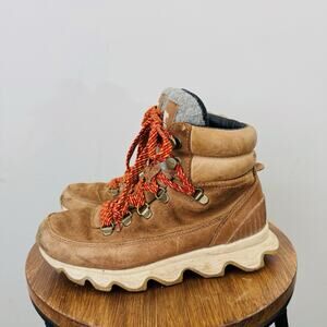 Sorel Kinetic Conquest Brown Leather Boots Women’s Size 6
